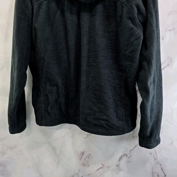 The North Face Jacket Women Small Black Blue Micro Grid Fleece Zip Hood Windwall - Picture 7 of 12